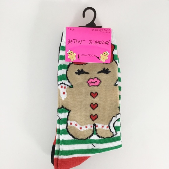 Betsey Johnson 3pk Crew Socks - Picture 4 of 5